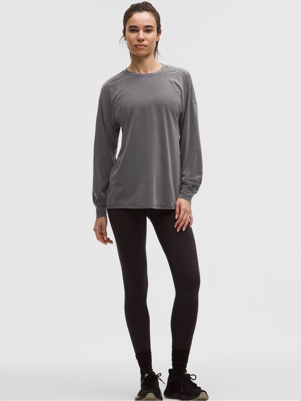 NWT Lululemon EasySet Relaxed Long Sleeve Shirt Wash Dilute Wash Graphite Grey - Picture 2 of 7